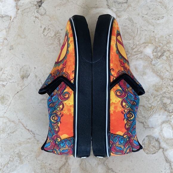 NWOT Yes We Vive Peace Sign Multicolour Slip On Sneakers - Picture 10 of 13